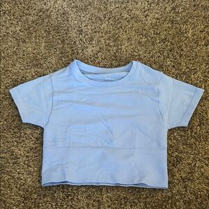 Women’s  Light Blue Short Sleeve Crop Top